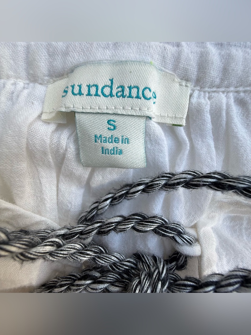 Sundance Embroidered White Peasant Blouse with Multi-Color Floral Motif size S - Picture 3 of 6